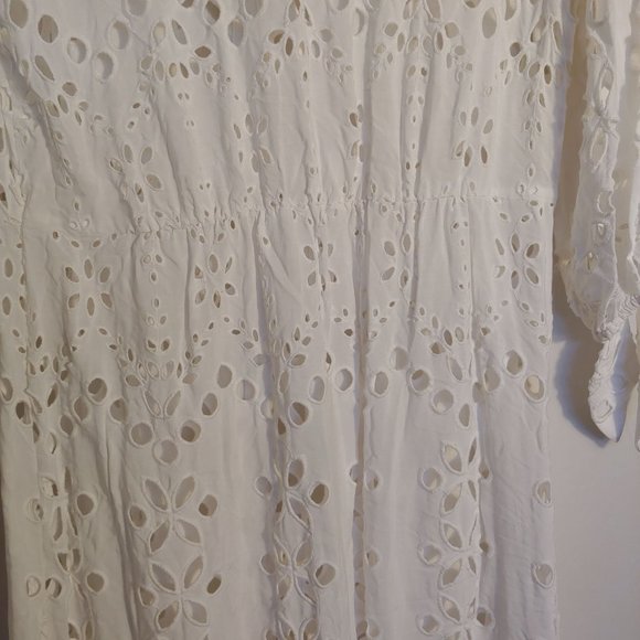 Lilly Pulitzer White Amrita Eyelet Midi Button Down Dress Size 10 - Picture 15 of 16